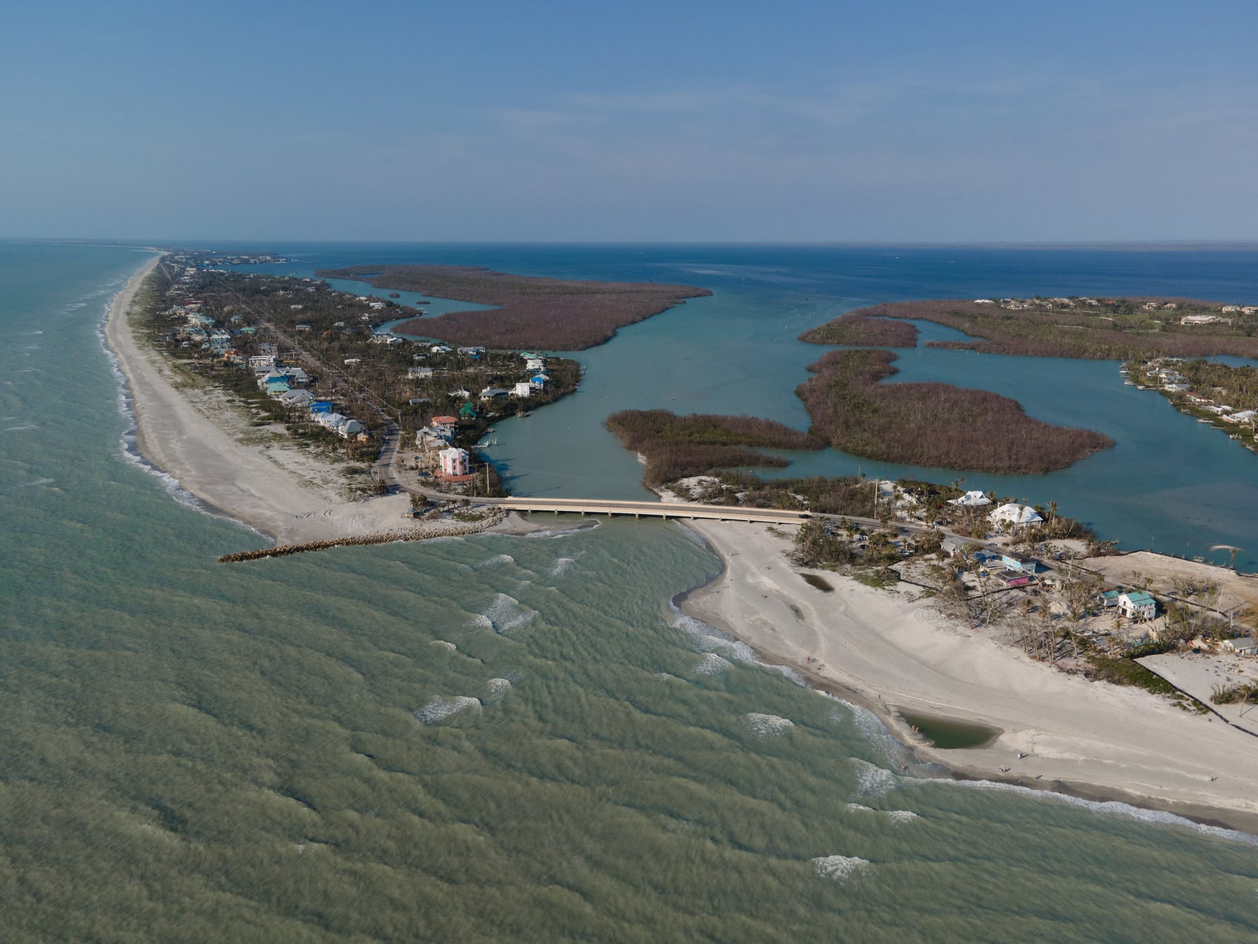 aerial of captiva from blind pass