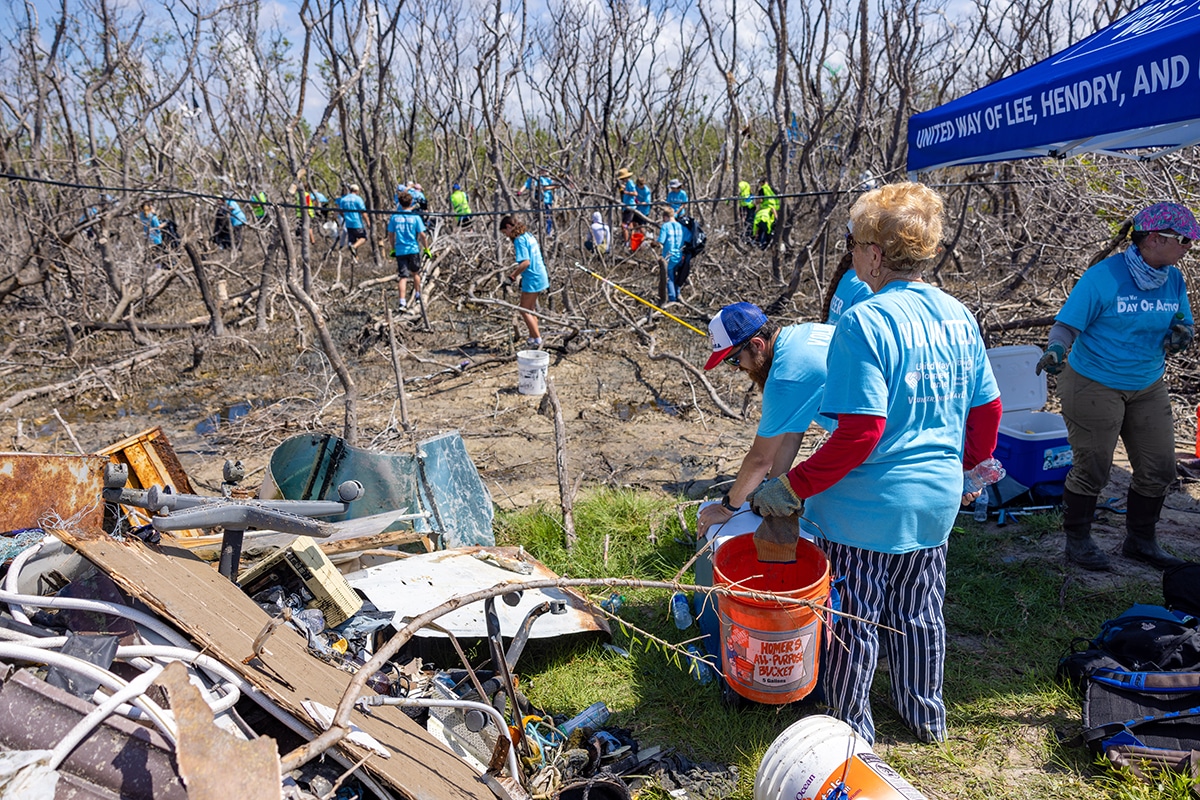 United Way volunteers help cleanup preserve