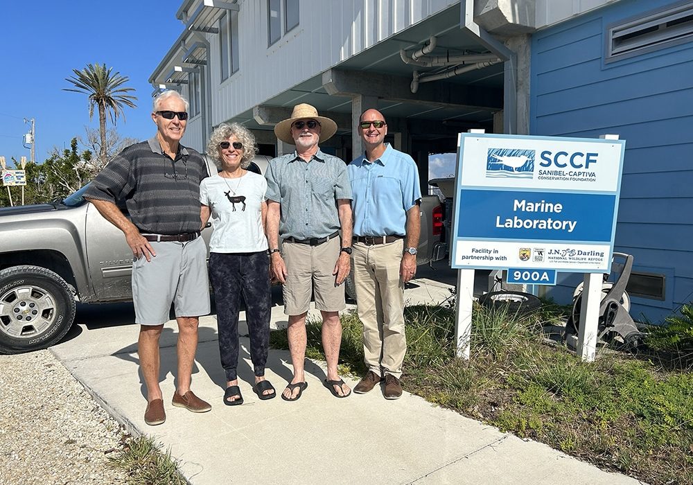 From left: John McCabe, Annie and Bill Vanderbilt, and SCCF CEO James Evans