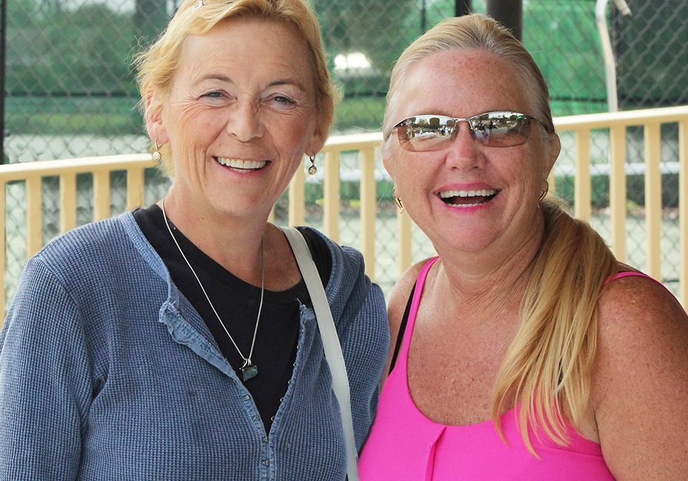 Major Sponsor Barbara Chappell with Tennis Tournament Chair Lisa Cochrane.